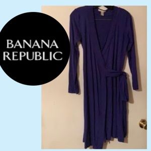 Banana Republic Blue Wrap Dress! 🦋